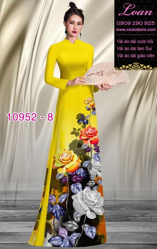Vải áo dài hoa 3D