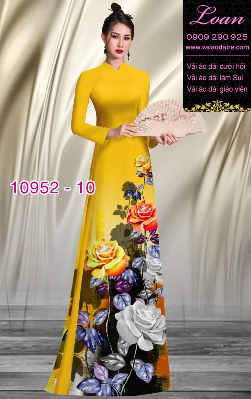 Vải áo dài hoa 3D