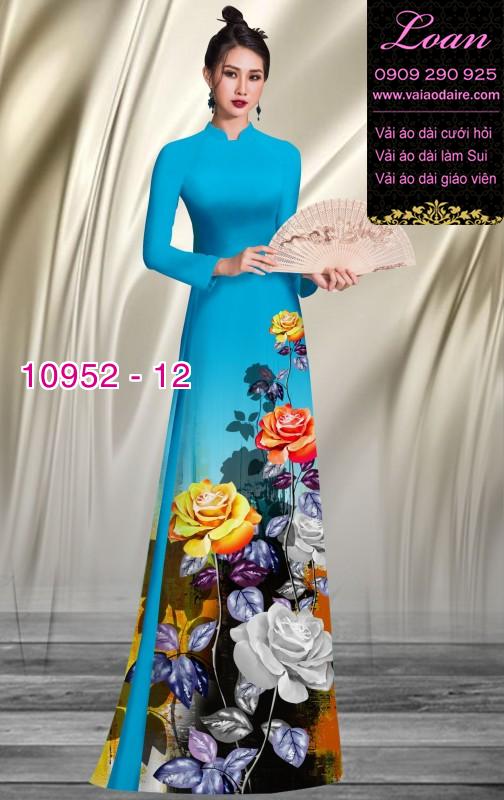 Vải áo dài hoa 3D