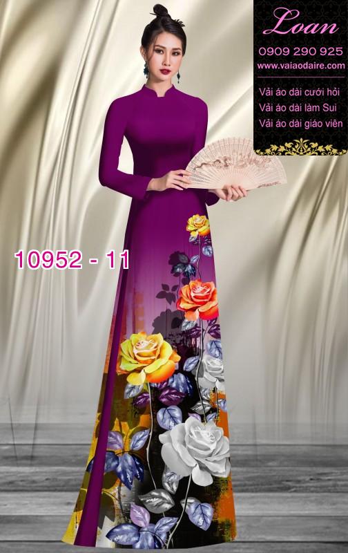 Vải áo dài hoa 3D
