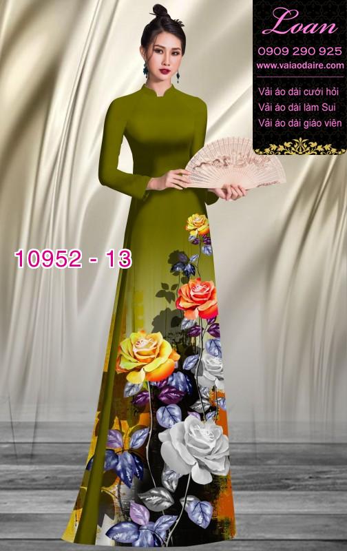 Vải áo dài hoa 3D