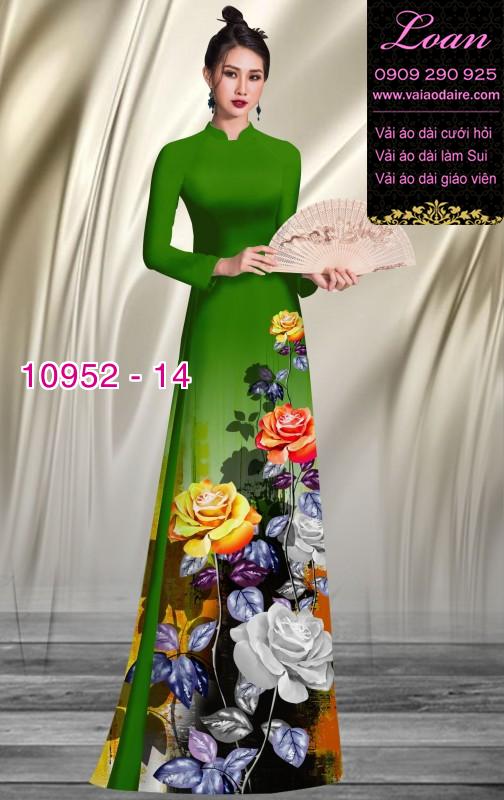 Vải áo dài hoa 3D