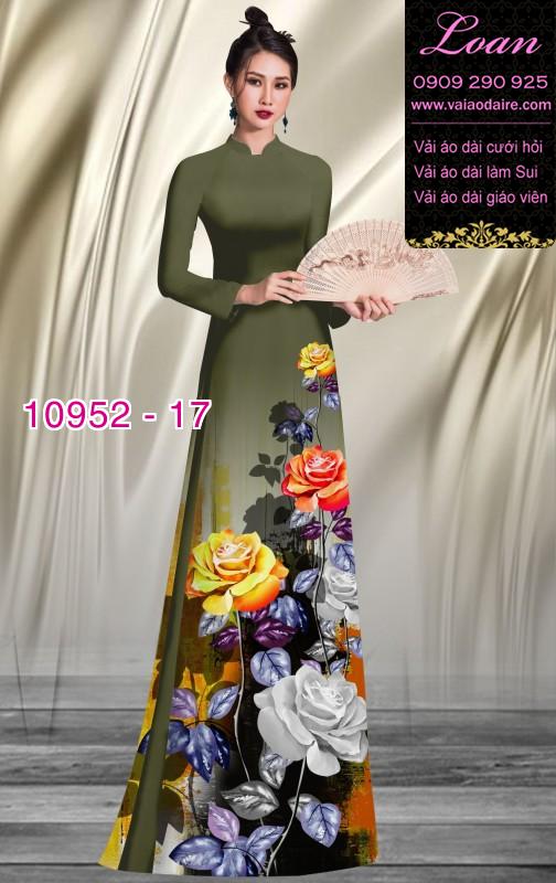 Vải áo dài hoa 3D