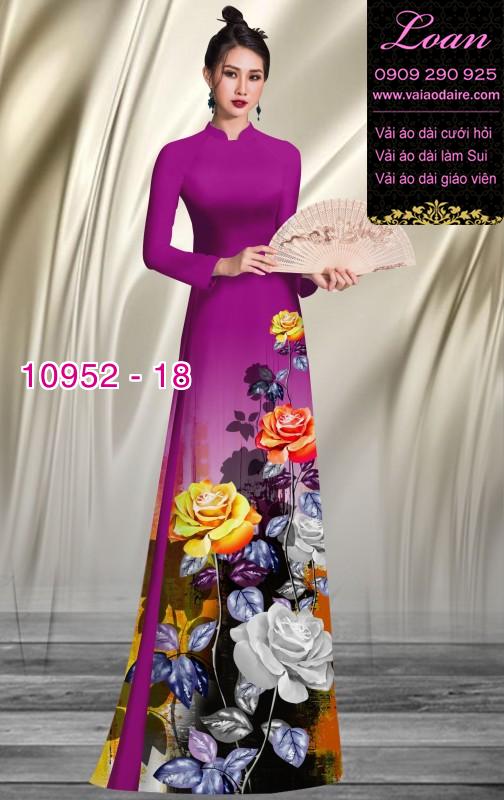 Vải áo dài hoa 3D