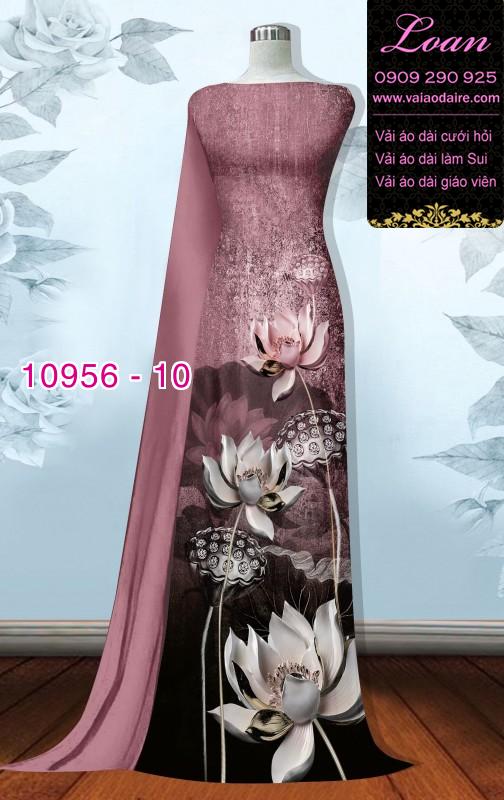 Vải áo dài hoa sen 3D Vải áo dài hoa sen 3D