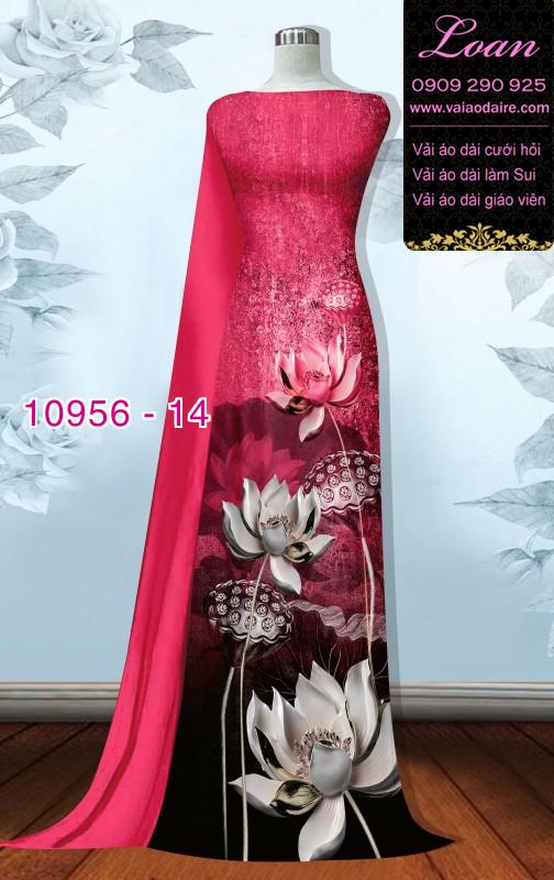Vải áo dài hoa sen 3D Vải áo dài hoa sen 3D