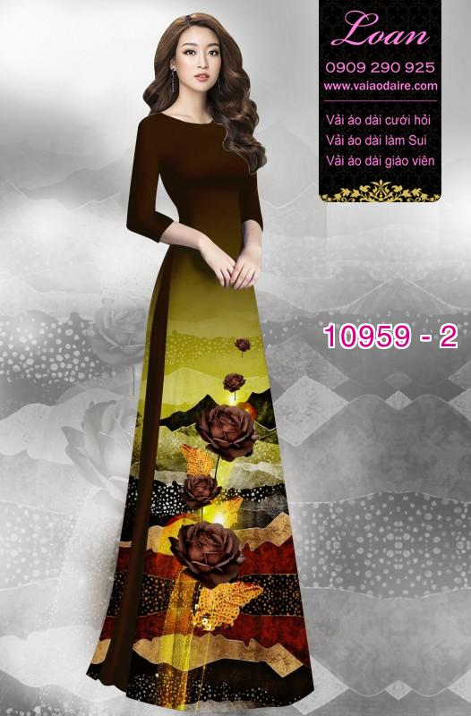 Vải áo dài hoa 3D