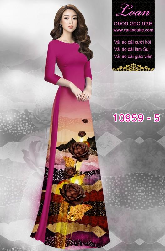Vải áo dài hoa 3D