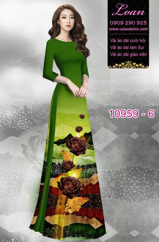 Vải áo dài hoa 3D