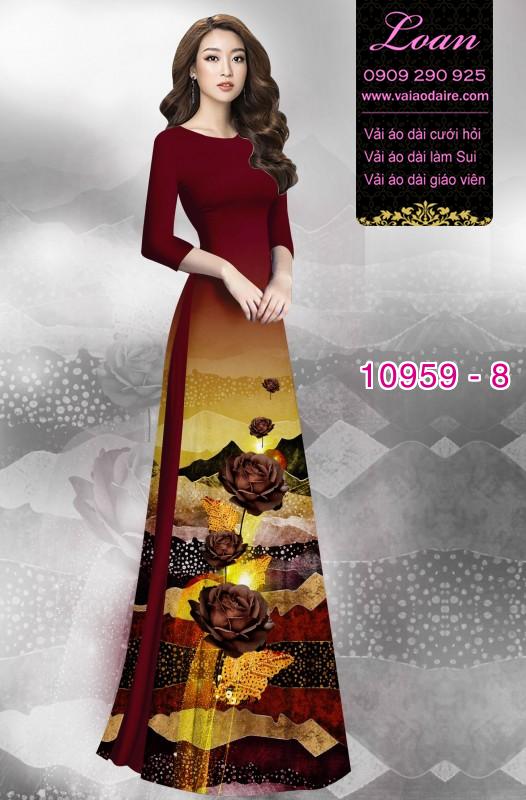 Vải áo dài hoa 3D