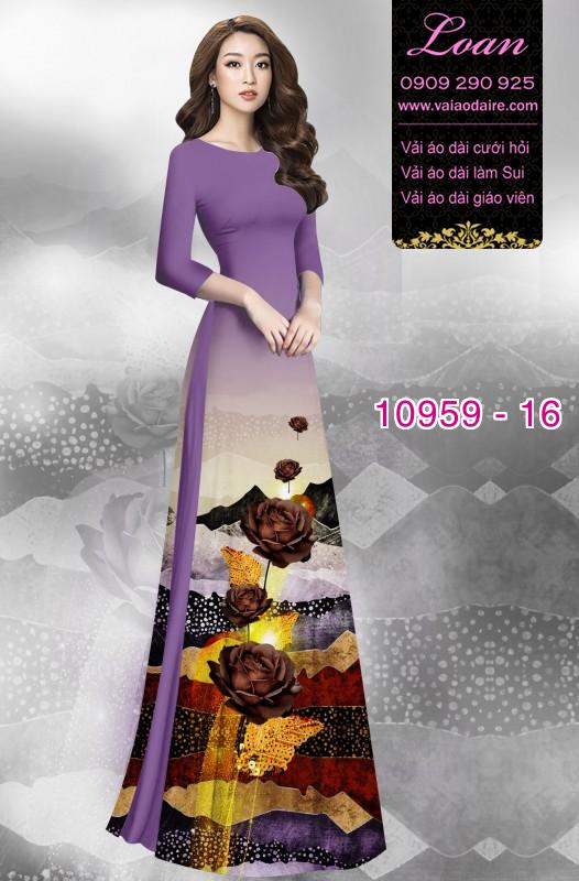 Vải áo dài hoa 3D