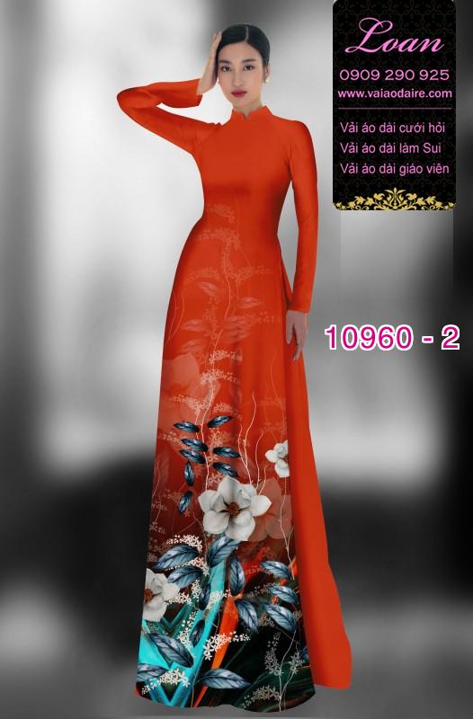 Vải áo dài hoa 3D