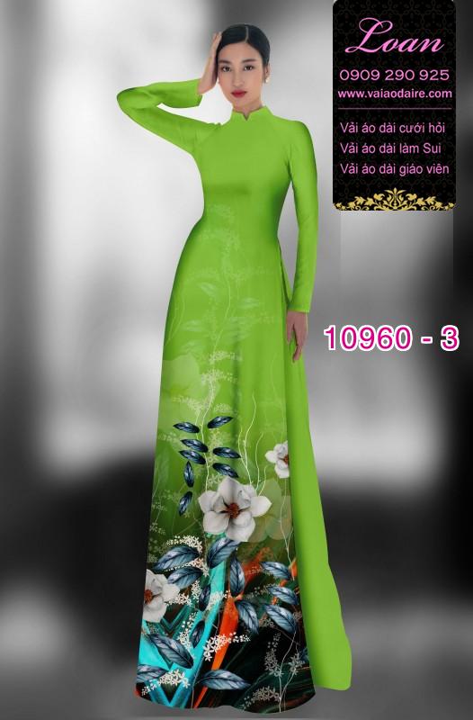 Vải áo dài hoa 3D