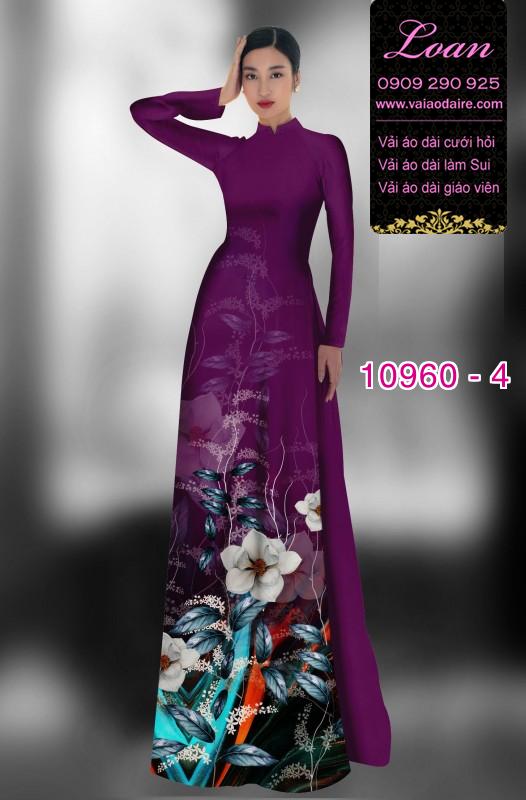 Vải áo dài hoa 3D
