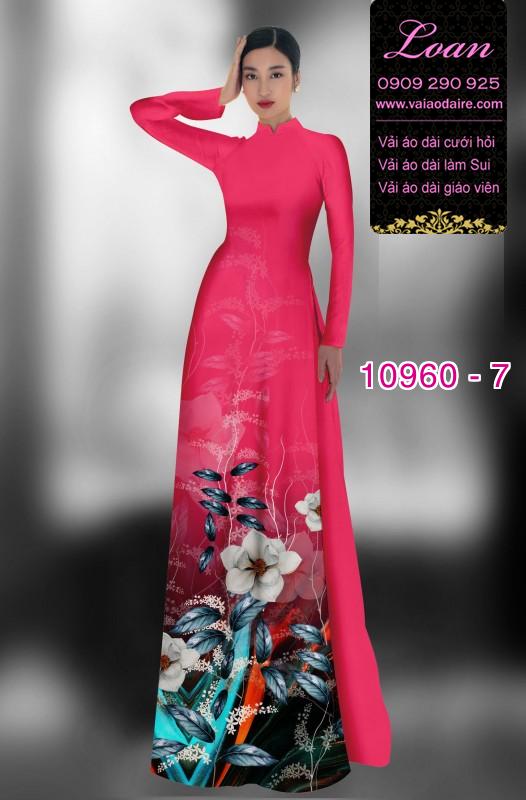Vải áo dài hoa 3D