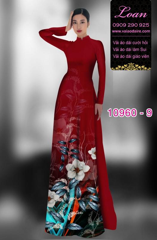 Vải áo dài hoa 3D