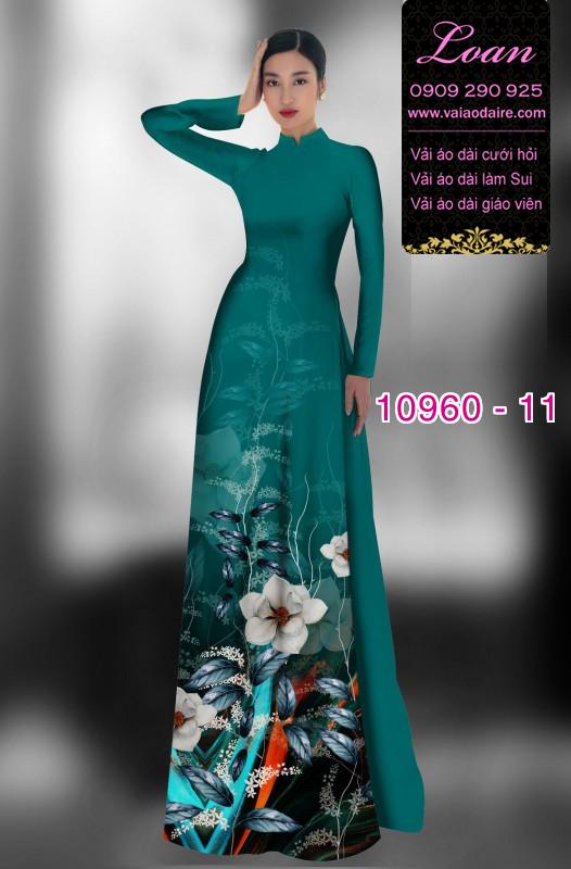Vải áo dài hoa 3D