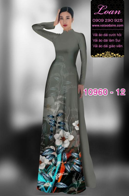 Vải áo dài hoa 3D
