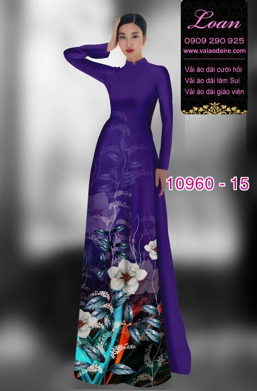 Vải áo dài hoa 3D