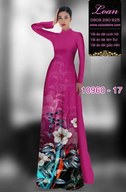 Vải áo dài hoa 3D