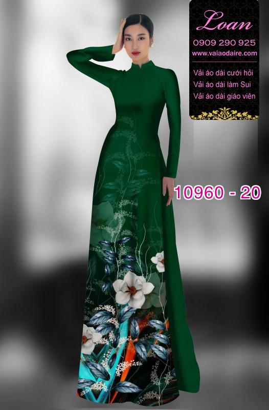 Vải áo dài hoa 3D