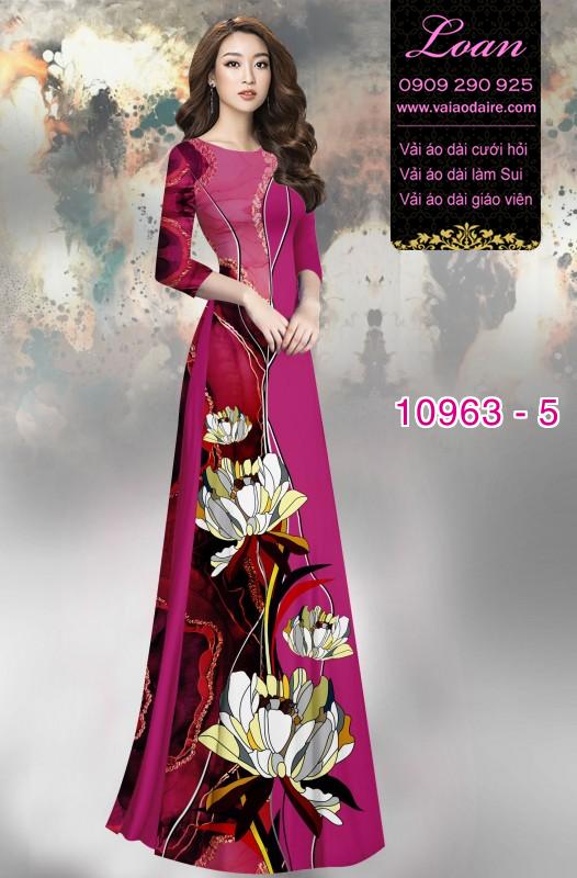 Vải áo dài hoa 3D