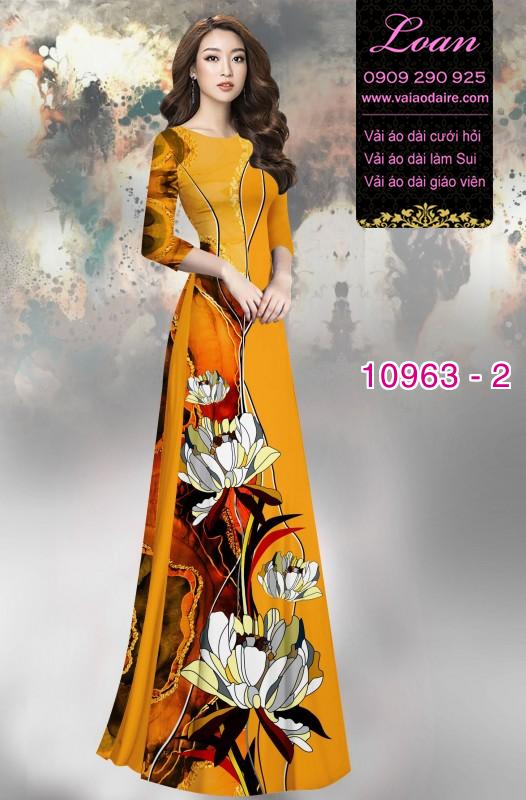 Vải áo dài hoa 3D