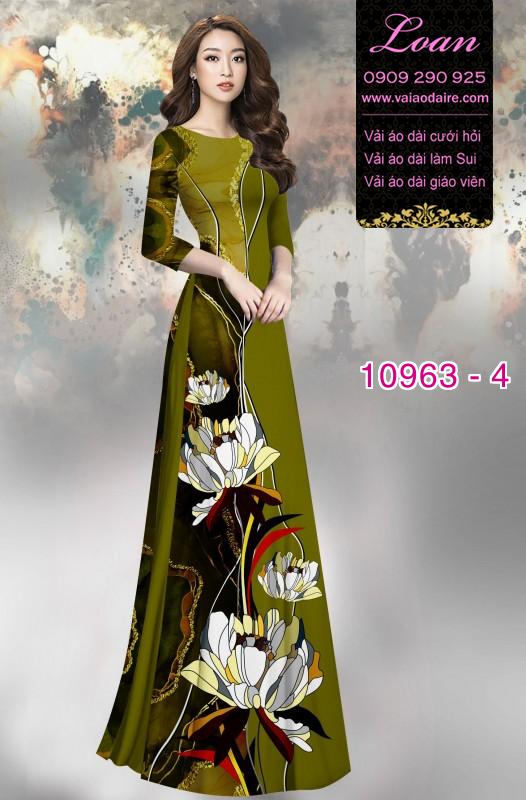 Vải áo dài hoa 3D