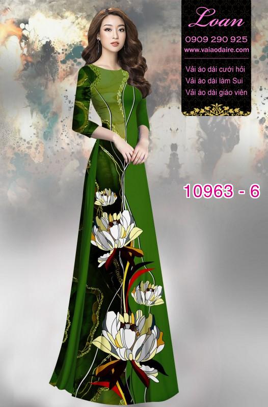 Vải áo dài hoa 3D