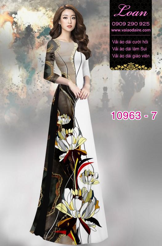 Vải áo dài hoa 3D