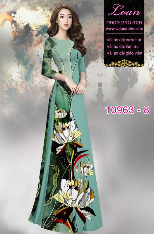 Vải áo dài hoa 3D