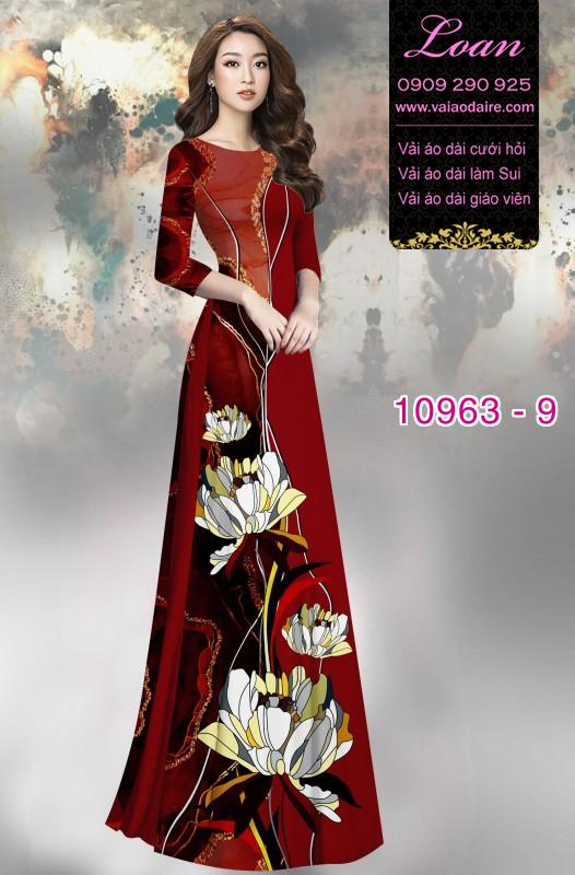 Vải áo dài hoa 3D