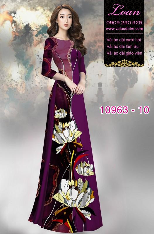 Vải áo dài hoa 3D