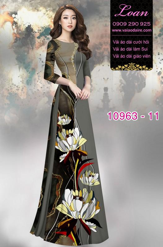 Vải áo dài hoa 3D