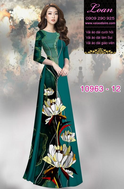 Vải áo dài hoa 3D