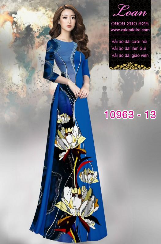 Vải áo dài hoa 3D