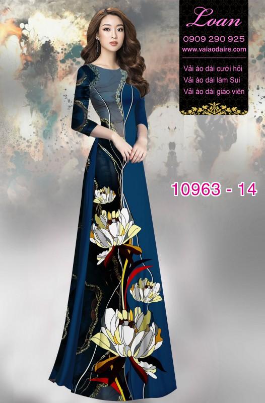 Vải áo dài hoa 3D