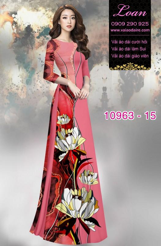 Vải áo dài hoa 3D