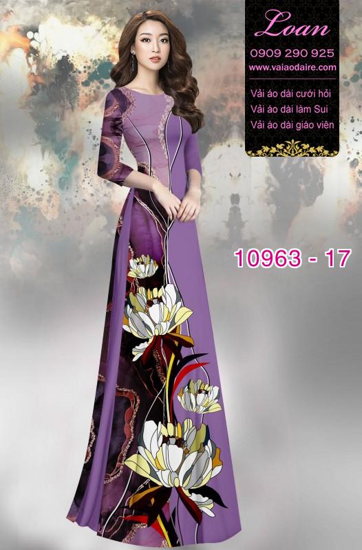 Vải áo dài hoa 3D