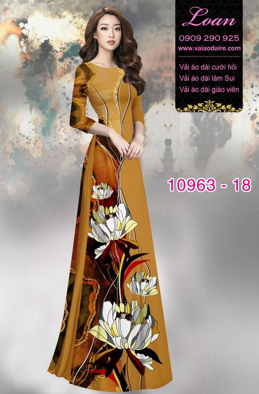 Vải áo dài hoa 3D