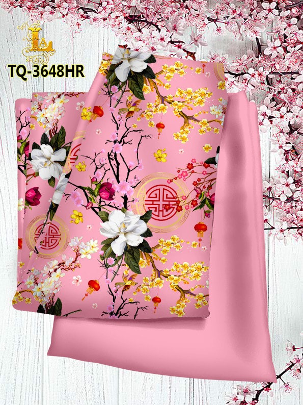 Vải áo dài hoa 3D
