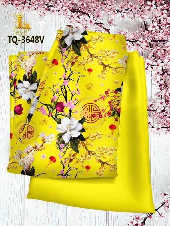 Vải áo dài hoa 3D