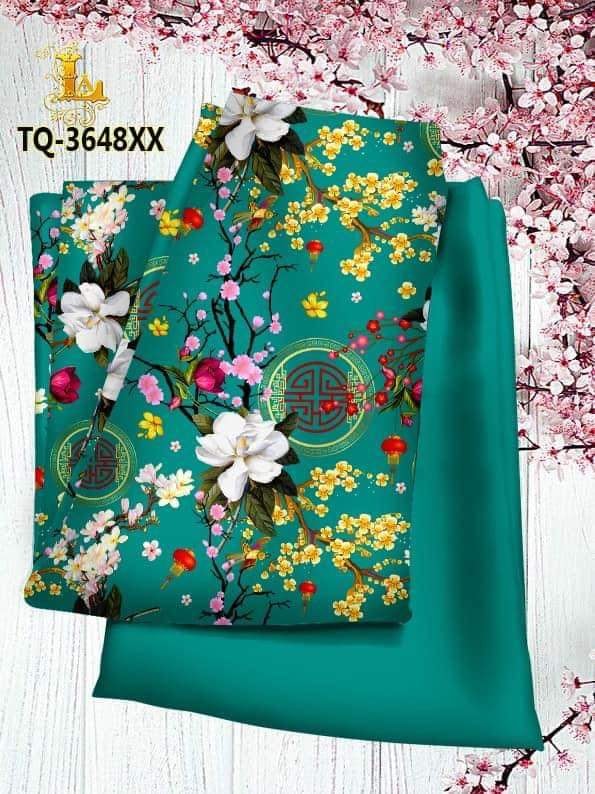 Vải áo dài hoa 3D