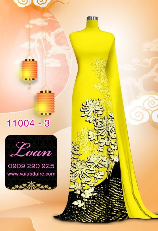 Vải áo dài hoa 3D