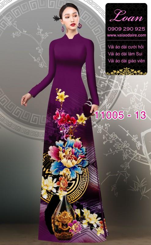 Vải áo dài hoa 3D