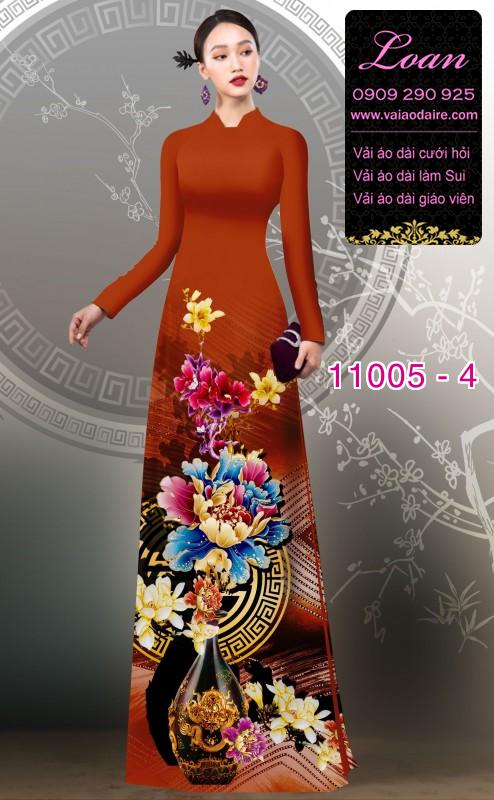 Vải áo dài hoa 3D