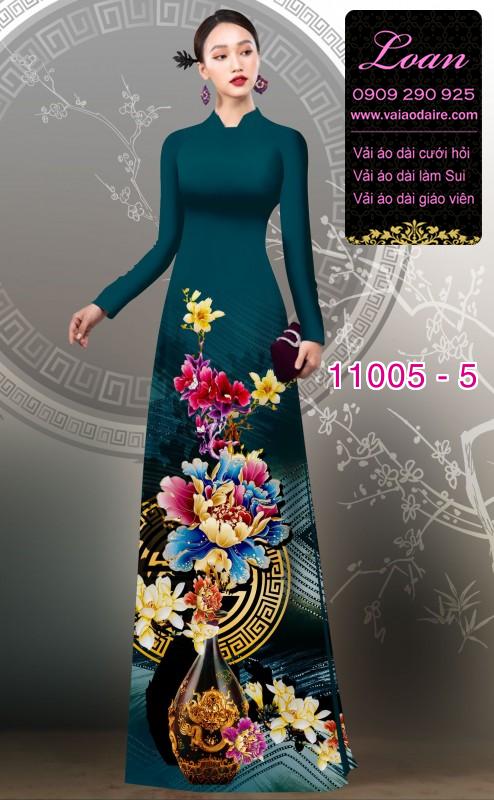 Vải áo dài hoa 3D