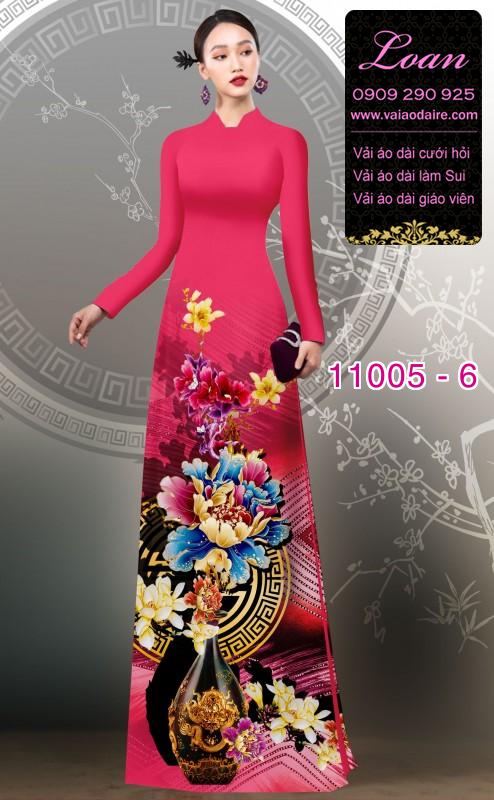 Vải áo dài hoa 3D