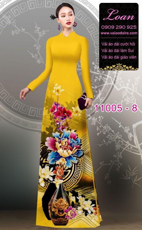 Vải áo dài hoa 3D