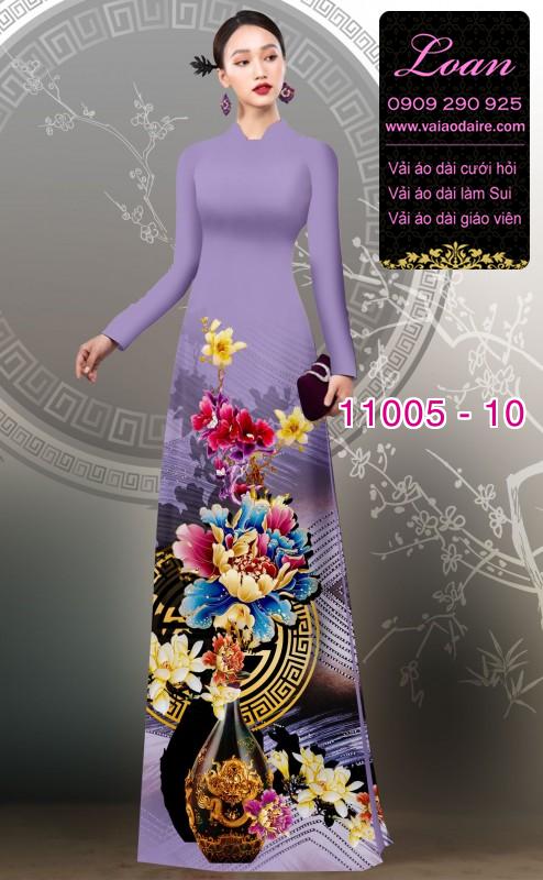 Vải áo dài hoa 3D